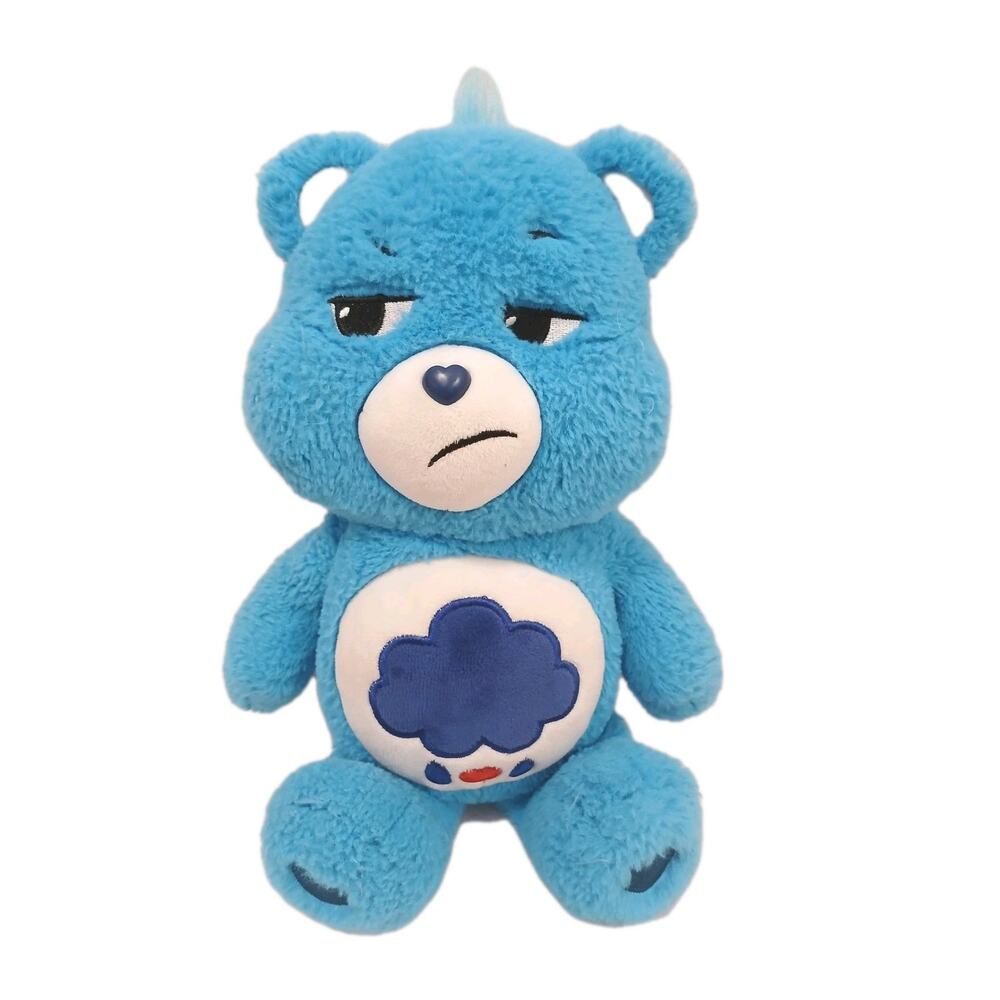 Care Bears Grumpy Plush Bear 12" Blue Embroidered Rain Cloud Collectible Toy